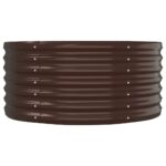 Lit surélevé de jardin Acier enduit de poudre marron – Image 2