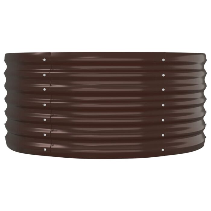 Lit surélevé de jardin Acier enduit de poudre marron – Image 2