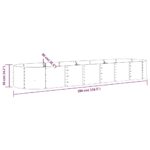 Lit surélevé de jardin Acier enduit de poudre 296x80x36 cm gris – Image 4