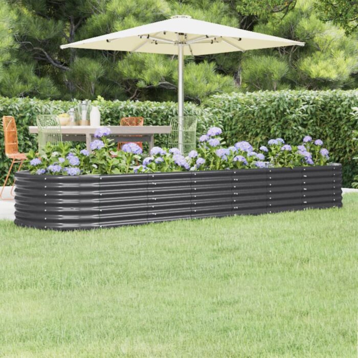 Lit surélevé de jardin Acier enduit de poudre Anthracite – Image 1