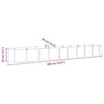 Lit surélevé de jardin Acier enduit de poudre 368x80x36 cm gris – Image 4