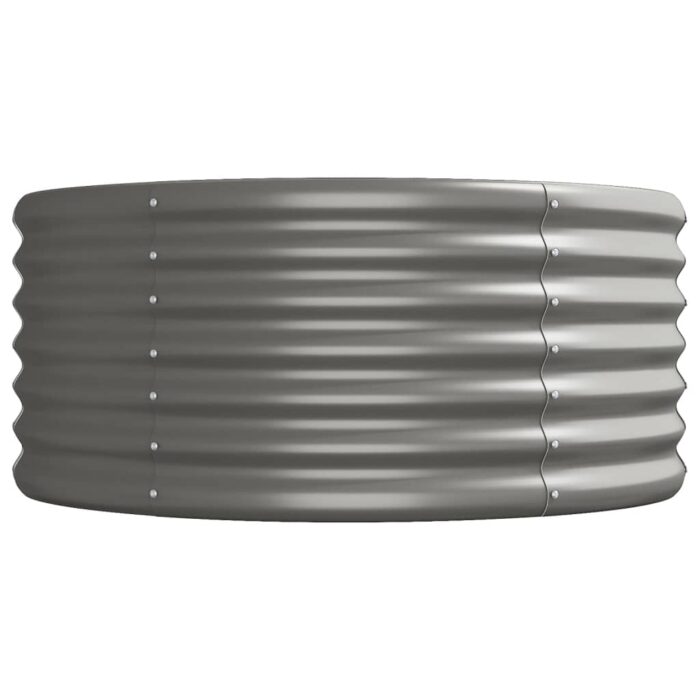Lit surélevé de jardin Acier enduit de poudre 440x80x36 cm gris – Image 2