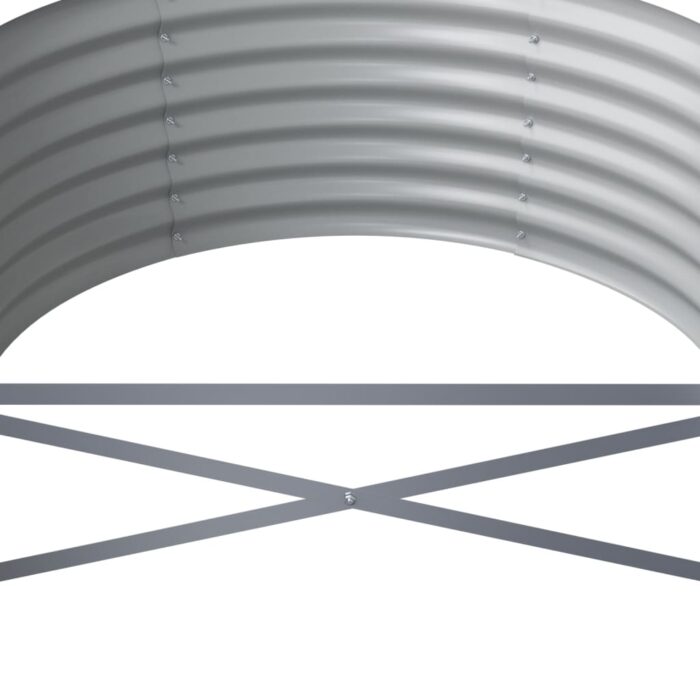 Lit surélevé de jardin Acier enduit de poudre 440x80x36 cm gris – Image 3