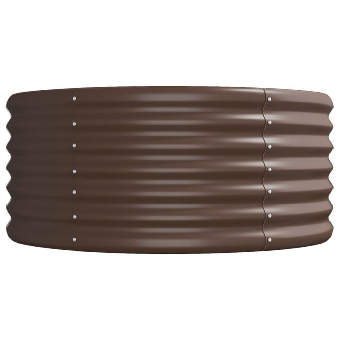 Lit surélevé de jardin Acier enduit de poudre marron – Image 2