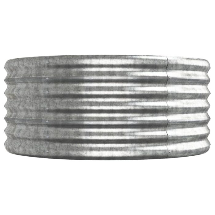 Lit surélevé de jardin Acier enduit de poudre Argenté – Image 2
