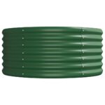 Lit surélevé de jardin Acier enduit de poudre 620x80x36 cm Vert – Image 2