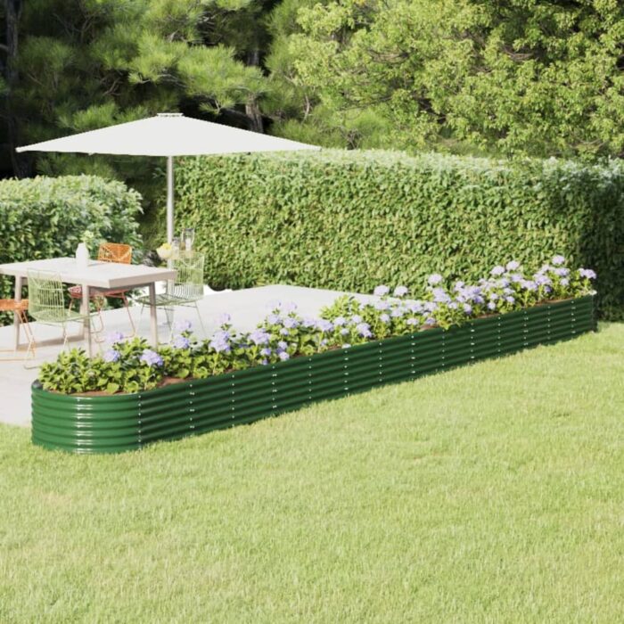 VXL8720286856468_m_en_hd_1.jpg Lit surélevé de jardin Acier enduit de poudre 620x80x36 cm Vert – Image 1