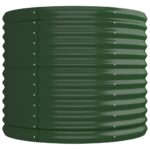 Lit surélevé de jardin Acier enduit de poudre 224x80x68 cm Vert – Image 2