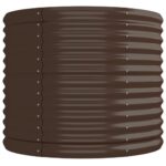 Lit surélevé de jardin Acier enduit de poudre marron – Image 2