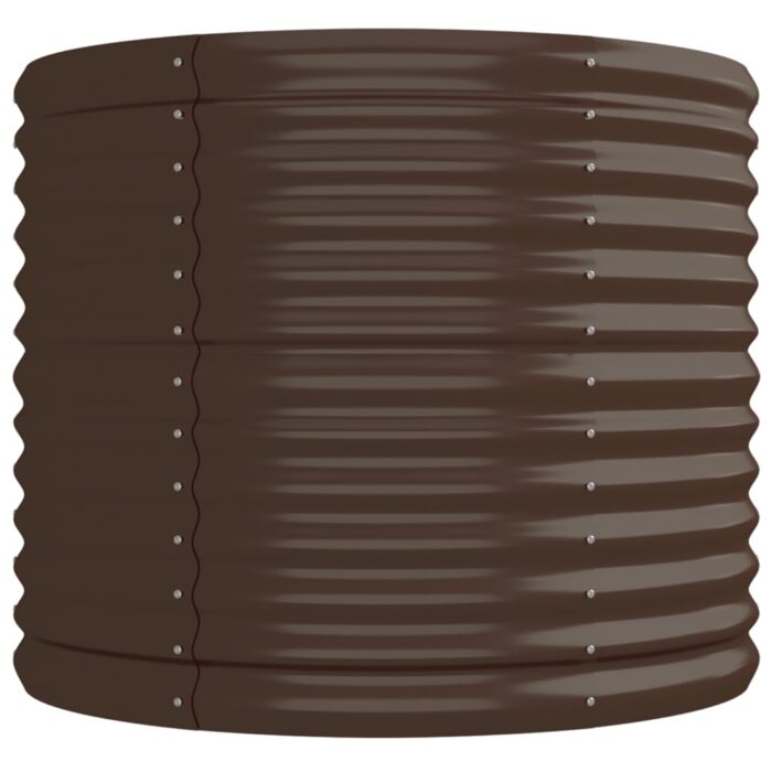 Lit surélevé de jardin Acier enduit de poudre marron – Image 2