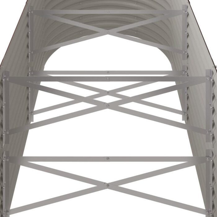 Lit surélevé de jardin Acier enduit de poudre marron – Image 3