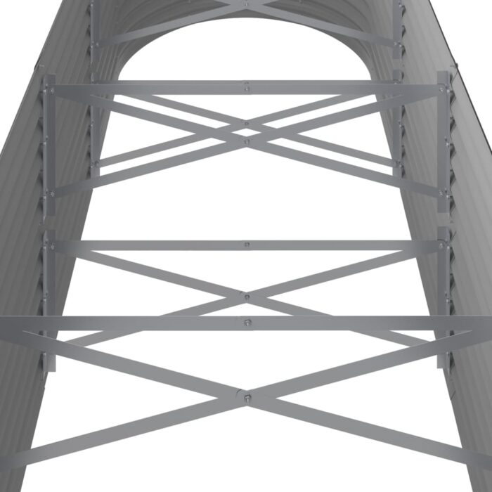 Lit surélevé de jardin Acier enduit de poudre 296x80x68 cm gris – Image 3