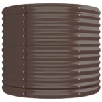 Lit surélevé de jardin Acier enduit de poudre marron – Image 2