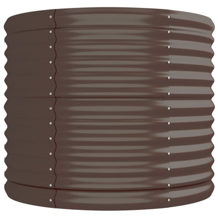 Lit surélevé de jardin Acier enduit de poudre marron – Image 2