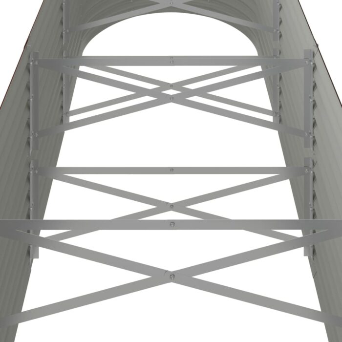 Lit surélevé de jardin Acier enduit de poudre marron – Image 3