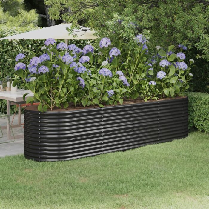 Lit surélevé de jardin Acier enduit de poudre Anthracite – Image 1