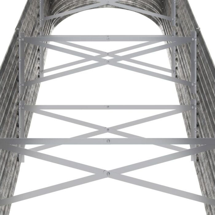 Lit surélevé de jardin Acier enduit de poudre Argenté – Image 3