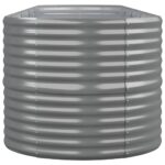 Lit surélevé de jardin Acier enduit de poudre 368x80x68 cm gris – Image 2
