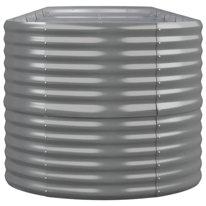 Lit surélevé de jardin Acier enduit de poudre 368x80x68 cm gris – Image 2