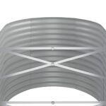 Lit surélevé de jardin Acier enduit de poudre 368x80x68 cm gris – Image 3