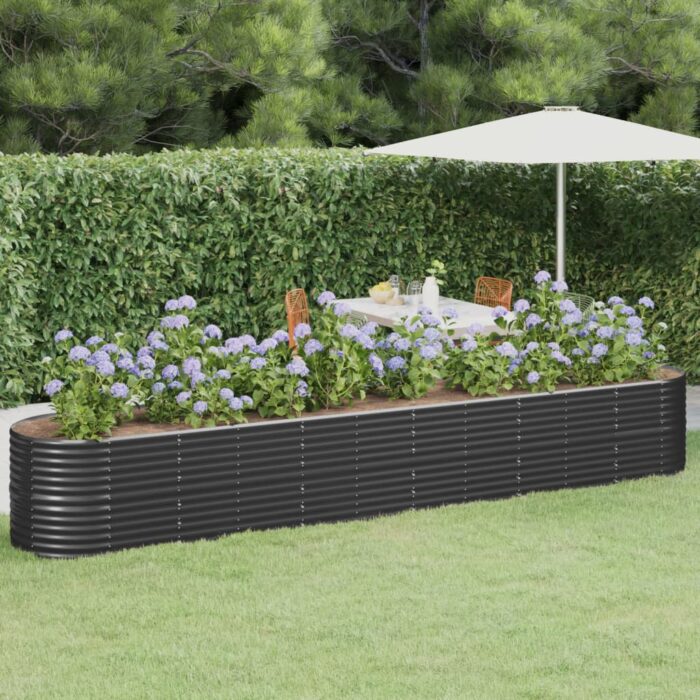 Lit surélevé de jardin Acier enduit de poudre Anthracite – Image 1