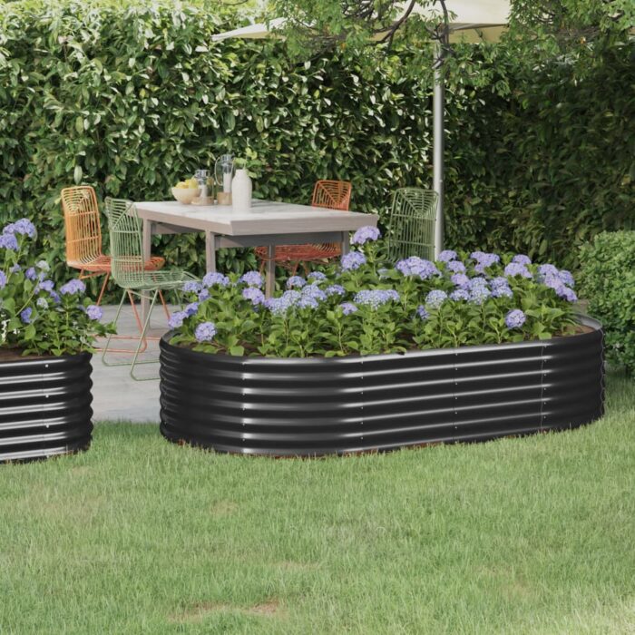 Lit surélevé de jardin Acier enduit de poudre Anthracite – Image 1