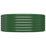 Lit surélevé de jardin Acier enduit de poudre 249x100x36cm Vert – Image 2