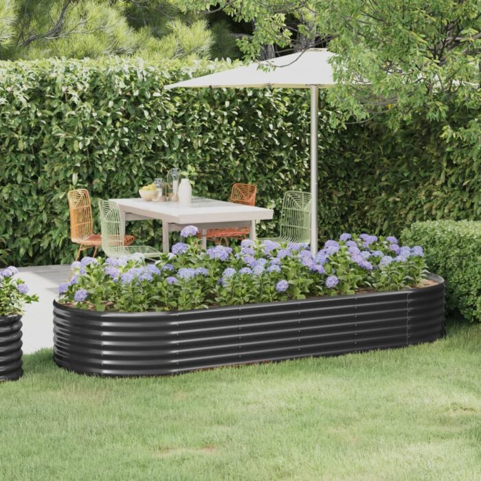 Lit surélevé de jardin Acier enduit de poudre Anthracite – Image 1