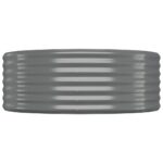 Lit surélevé de jardin Acier enduit de poudre 322x100x36cm gris – Image 2