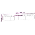 Lit surélevé de jardin Acier enduit de poudre 322x100x36cm gris – Image 4