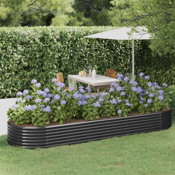 Lit surélevé de jardin Acier enduit de poudre Anthracite – Image 1