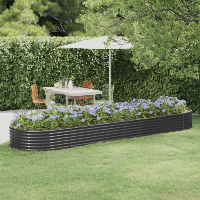 Lit surélevé de jardin Acier enduit de poudre Anthracite – Image 1