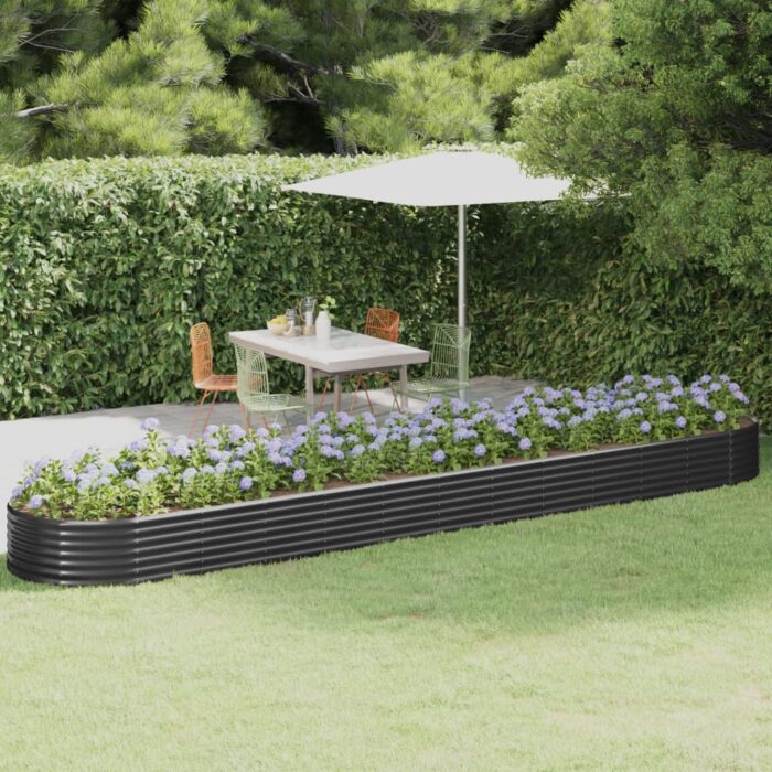 Lit surélevé de jardin Acier enduit de poudre Anthracite – Image 1