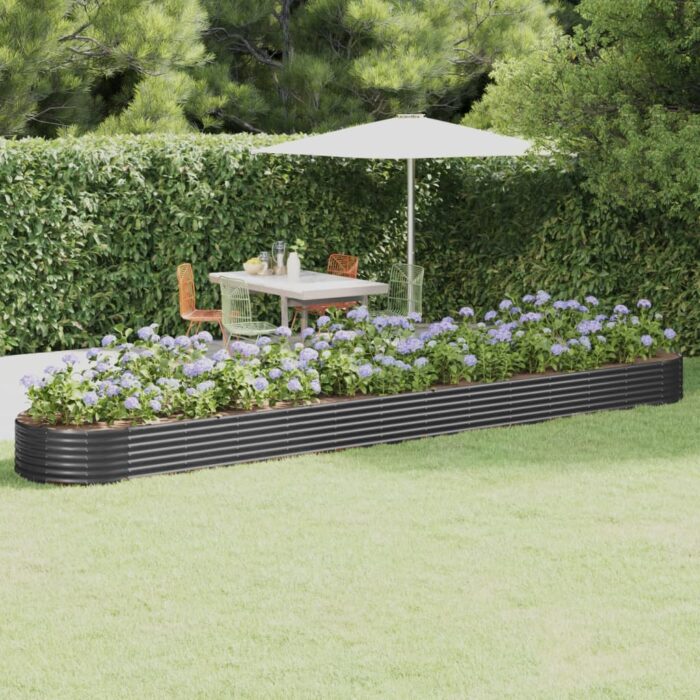 Lit surélevé de jardin Acier enduit de poudre Anthracite – Image 1