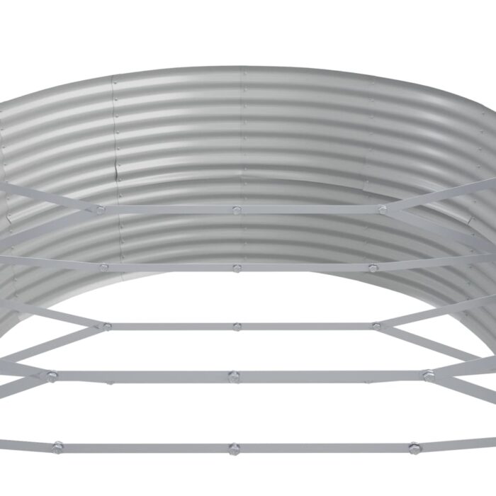 Lit surélevé de jardin Acier enduit de poudre Argenté – Image 3