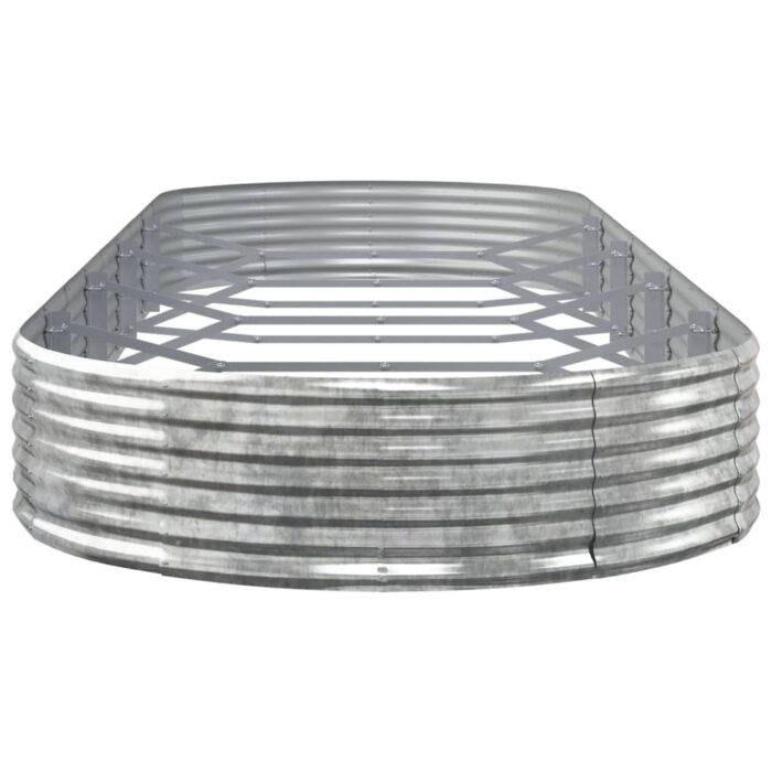 Lit surélevé de jardin Acier enduit de poudre Argenté – Image 2