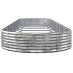 Lit surélevé de jardin Acier enduit de poudre Argenté – Image 2