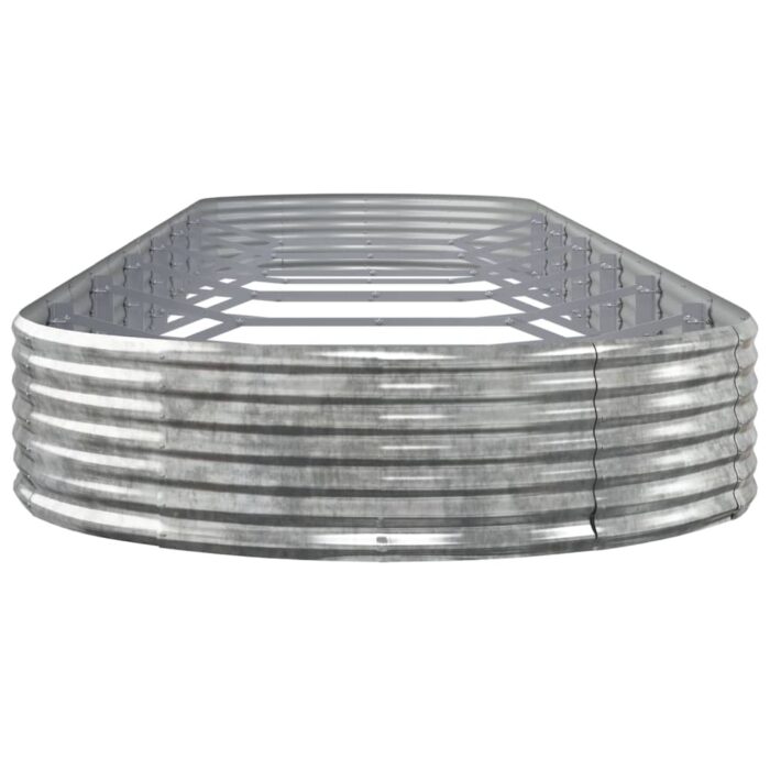 Lit surélevé de jardin Acier enduit de poudre Argenté – Image 2