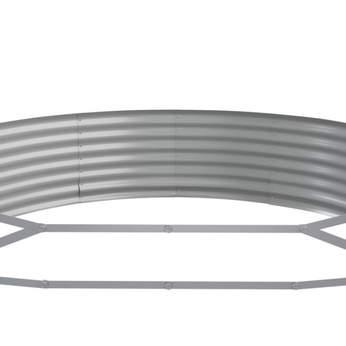 Lit surélevé de jardin Acier enduit de poudre Argenté – Image 3