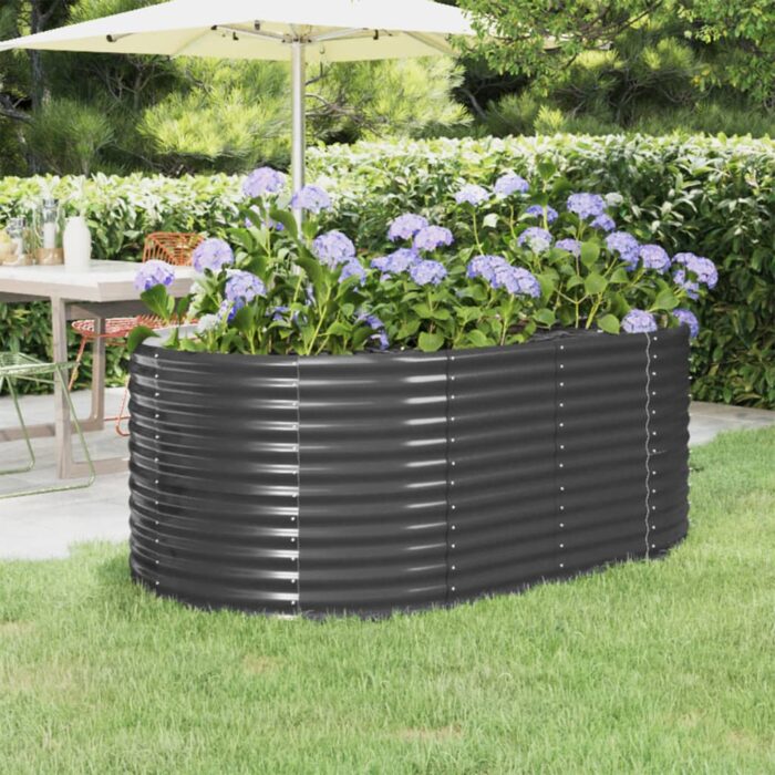 Lit surélevé de jardin Acier enduit de poudre Anthracite – Image 1