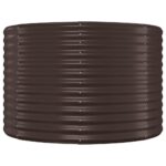 Lit surélevé de jardin Acier enduit de poudre marron – Image 2