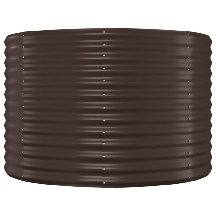 Lit surélevé de jardin Acier enduit de poudre marron – Image 2