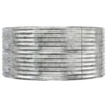 Lit surélevé de jardin Argenté Acier enduit de poudre – Image 2