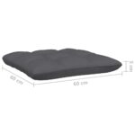Canapé 2 places de jardin avec coussins anthracite Bois de pin – Image 6