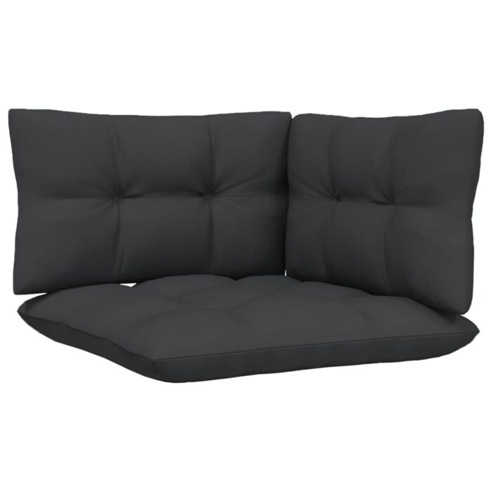 Canapé 2 places de jardin avec coussins anthracite Bois de pin – Image 2