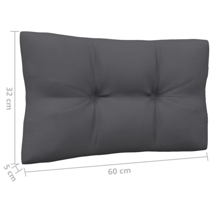 Canapé 2 places de jardin avec coussins anthracite Bois de pin – Image 6