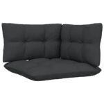 Canapé 2 places de jardin avec coussins anthracite Bois de pin – Image 2