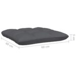 Canapé 2 places de jardin avec coussins anthracite Bois de pin – Image 6
