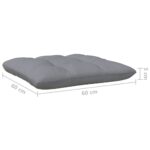 Canapé 4 places de jardin et coussins gris Bois de pin solide – Image 4