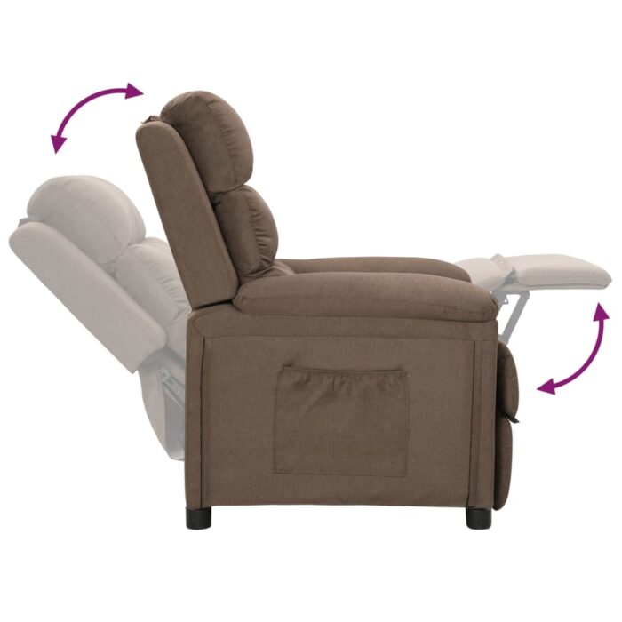 Fauteuil inclinable Taupe Tissu – Image 5